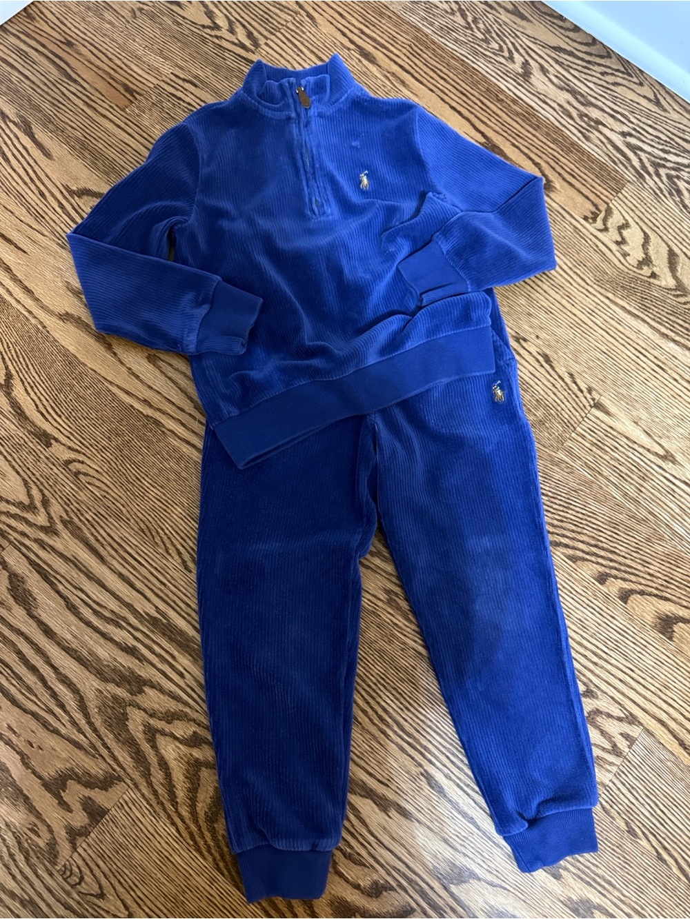 Ralph Lauren Kids Royal Blue Soft Velour Matching Set Sz 5